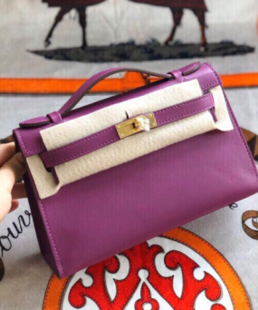 에르메스 미니 켈리백22 아네몬느 금장 스위프트